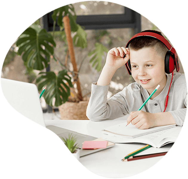 Professional tutor with young student